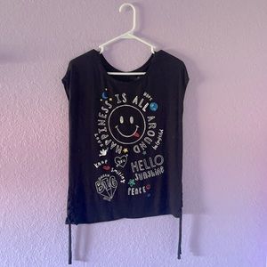 A soft emoji black shirt